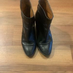 Black Leather Madewell Healed Boots